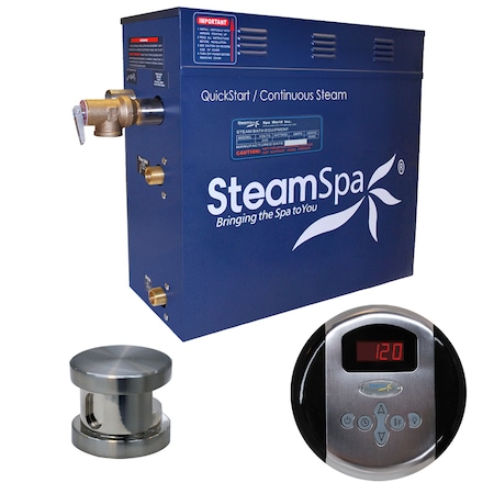 Steamspa Oasis 4.5 KW QuickStart Bath Generator in Brushed Nickel OA450BN